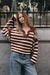 Promise the Label Striped Rib-Knit Collared Sweater - ShopPromesa