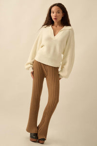 Promise the Label Rib-Knit Collared Sweater - ShopPromesa