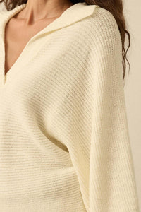 Promise the Label Rib-Knit Collared Sweater - ShopPromesa