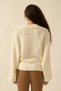 Promise the Label Rib-Knit Collared Sweater - ShopPromesa