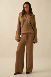 Promise the Label Rib-Knit Collared Sweater - ShopPromesa