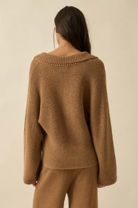 Promise the Label Rib-Knit Collared Sweater - ShopPromesa