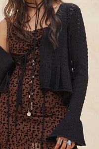 On My Way Pointelle Rib-Knit Peplum Cardigan - ShopPromesa