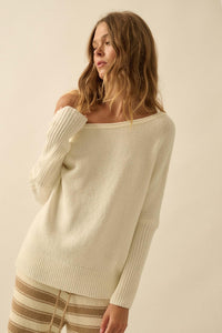 Promise the Label Textured One-Shoulder Sweater - ShopPromesa
