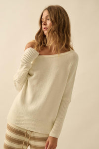 Promise the Label Textured One-Shoulder Sweater - ShopPromesa
