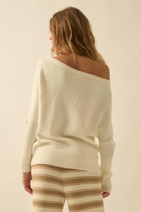 Promise the Label Textured One-Shoulder Sweater - ShopPromesa
