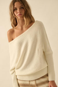 Promise the Label Textured One-Shoulder Sweater - ShopPromesa