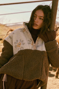 Toasted Blooms Floral Fleece Half-Snap Pullover - ShopPromesa