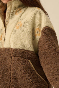 Toasted Blooms Floral Fleece Half-Snap Pullover - ShopPromesa