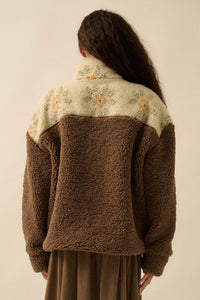 Toasted Blooms Floral Fleece Half-Snap Pullover - ShopPromesa