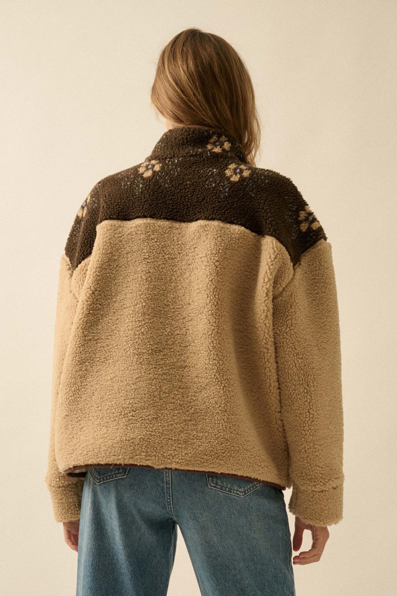 Toasted Blooms Floral Fleece Half-Snap Pullover - ShopPromesa