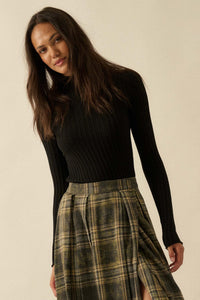 So Fine Semi-Sheer Rib-Knit Foldover Top - ShopPromesa