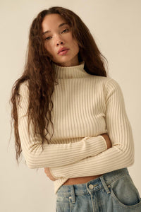 So Fine Semi-Sheer Rib-Knit Foldover Top - ShopPromesa