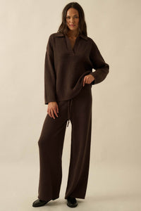 Looking Good Textured Knit Collared V-Neck Sweater - ShopPromesa
