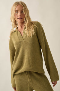 Looking Good Textured Knit Collared V-Neck Sweater - ShopPromesa