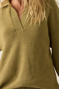 Looking Good Textured Knit Collared V-Neck Sweater - ShopPromesa