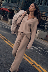 Looking Good Textured Knit Collared V-Neck Sweater - ShopPromesa