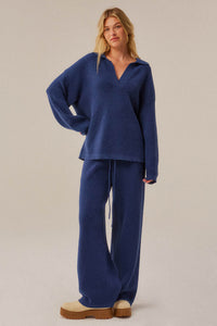 Looking Good Textured Knit Collared V-Neck Sweater - ShopPromesa