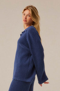 Looking Good Textured Knit Collared V-Neck Sweater - ShopPromesa