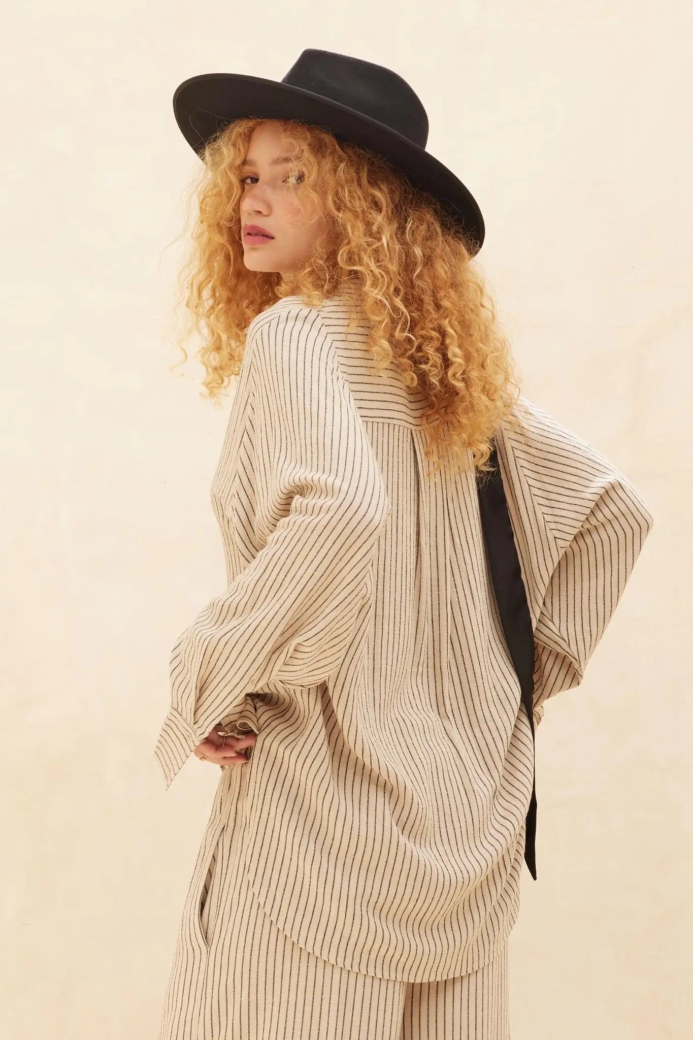 Down the LIne Oversize Pinstripe Button-Up Shirt - ShopPromesa