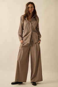 Straight Ahead Double Pinstripe Button-Up Shirt - ShopPromesa