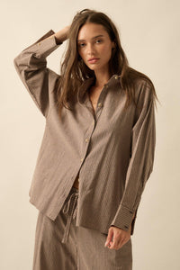 Straight Ahead Double Pinstripe Button-Up Shirt - ShopPromesa