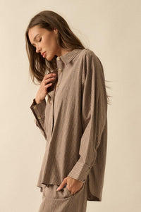 Straight Ahead Double Pinstripe Button-Up Shirt - ShopPromesa