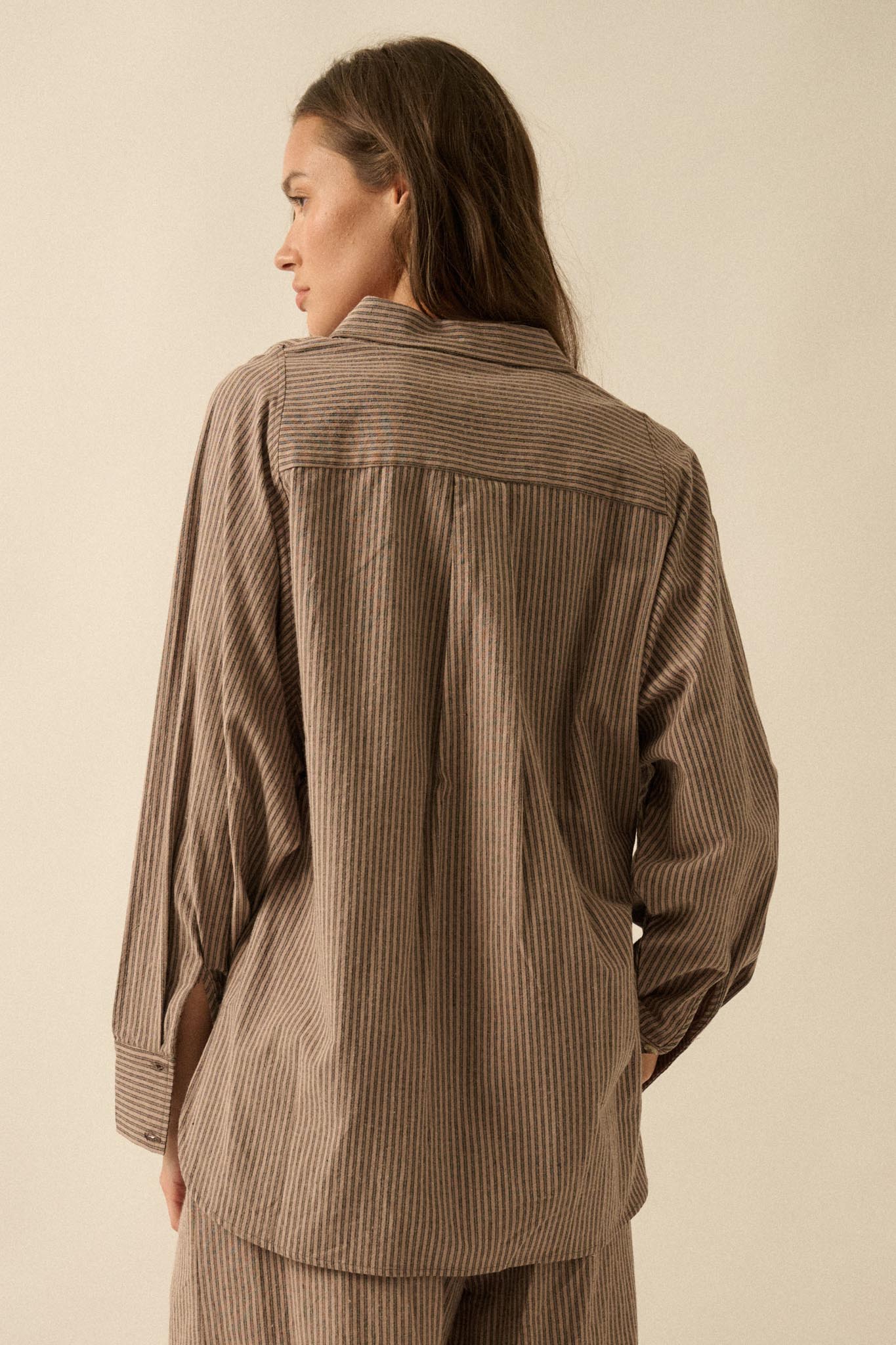 Straight Ahead Double Pinstripe Button-Up Shirt - ShopPromesa