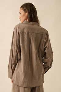 Straight Ahead Double Pinstripe Button-Up Shirt - ShopPromesa