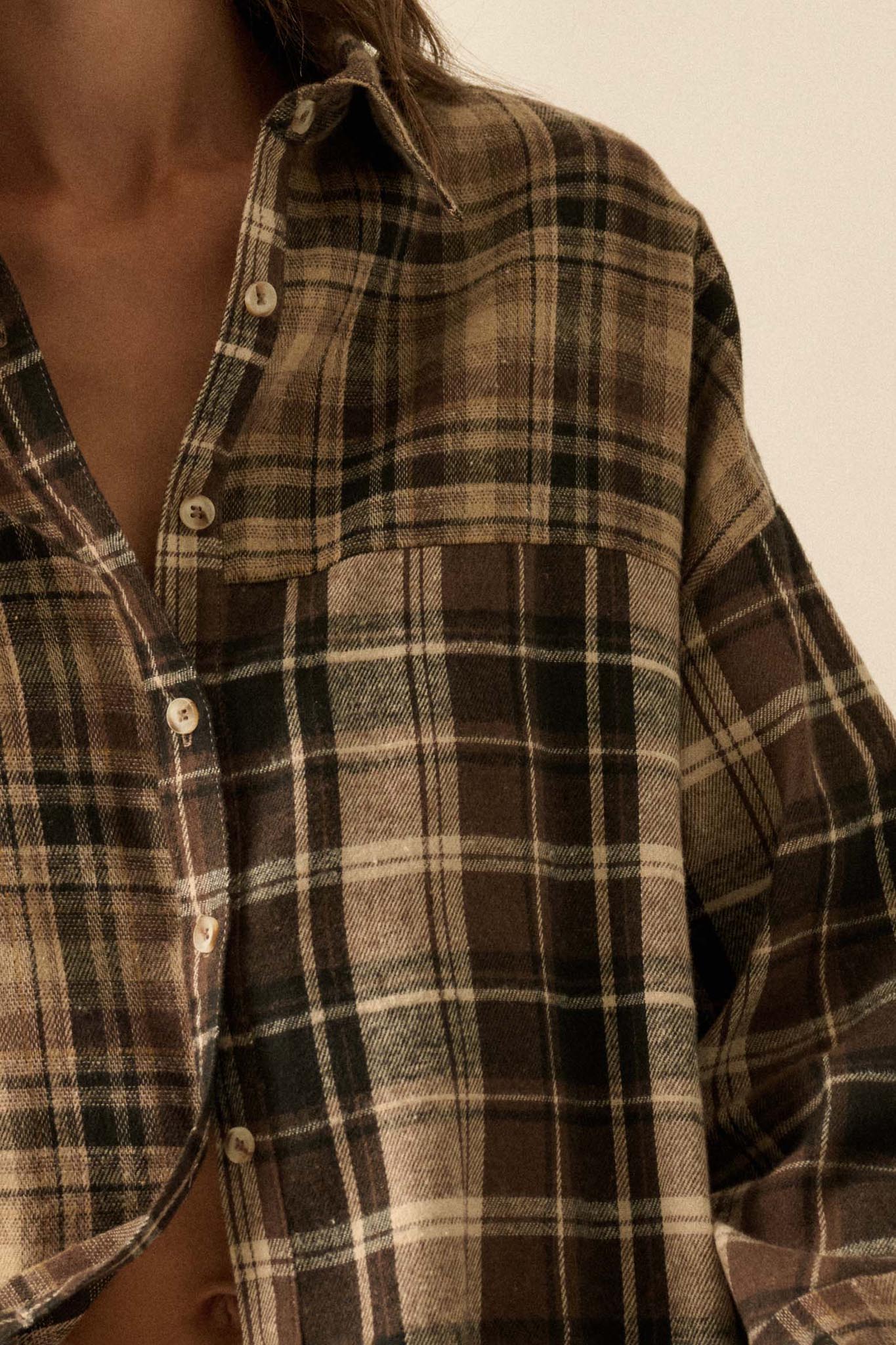 Country Roads Colorblock Plaid Button-Up Shirt - ShopPromesa