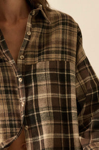 Country Roads Colorblock Plaid Button-Up Shirt - ShopPromesa