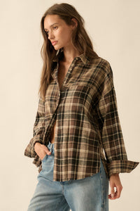 Country Roads Colorblock Plaid Button-Up Shirt - ShopPromesa