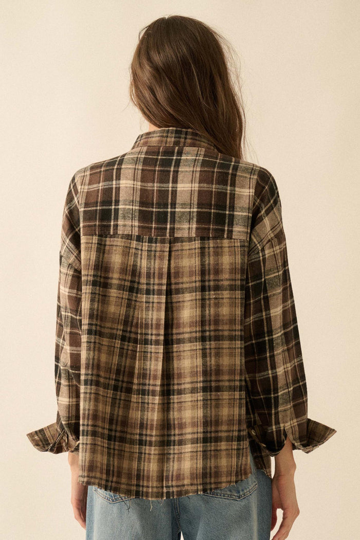 Country Roads Colorblock Plaid Button-Up Shirt - ShopPromesa