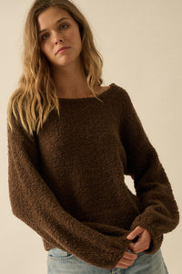Keep Me Warm Textured Knit Balloon-Sleeve Sweater - ShopPromesa