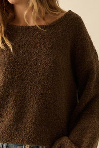 Keep Me Warm Textured Knit Balloon-Sleeve Sweater - ShopPromesa