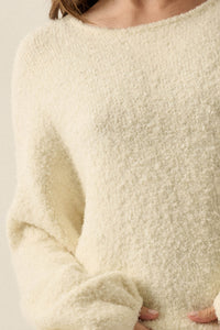 Keep Me Warm Textured Knit Balloon-Sleeve Sweater - ShopPromesa