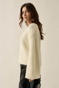 Keep Me Warm Textured Knit Balloon-Sleeve Sweater - ShopPromesa