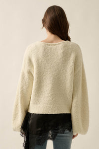 Keep Me Warm Textured Knit Balloon-Sleeve Sweater - ShopPromesa
