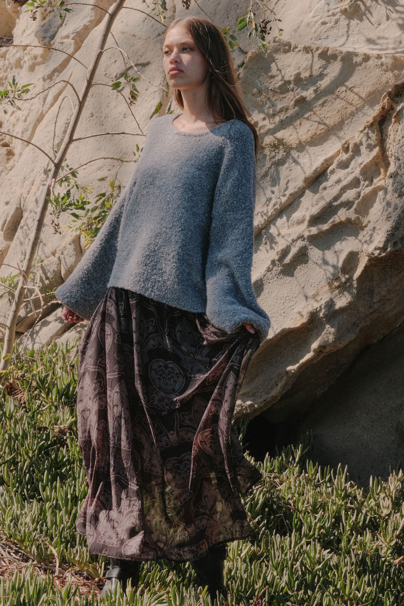 Keep Me Warm Textured Knit Balloon-Sleeve Sweater - ShopPromesa