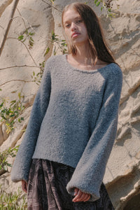 Keep Me Warm Textured Knit Balloon-Sleeve Sweater - ShopPromesa