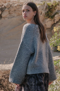 Keep Me Warm Textured Knit Balloon-Sleeve Sweater - ShopPromesa