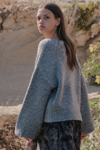 Keep Me Warm Textured Knit Balloon-Sleeve Sweater - ShopPromesa
