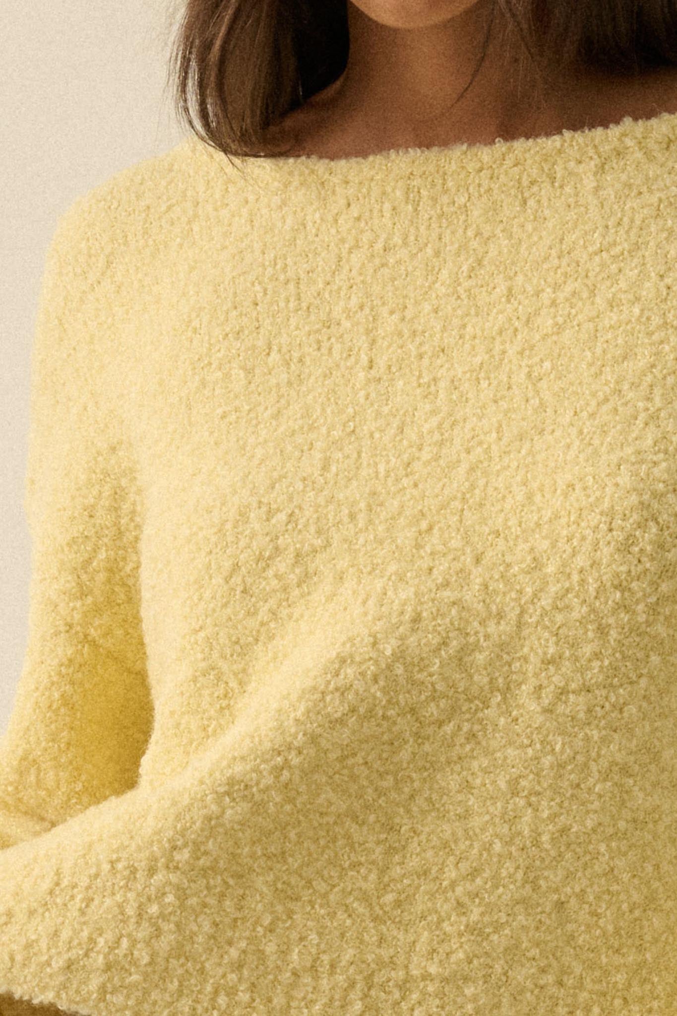 Keep Me Warm Textured Knit Balloon-Sleeve Sweater