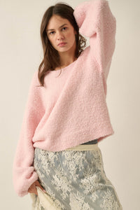Keep Me Warm Textured Knit Balloon-Sleeve Sweater - ShopPromesa