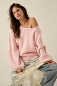 Keep Me Warm Textured Knit Balloon-Sleeve Sweater - ShopPromesa