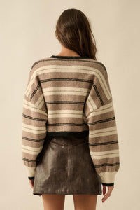 Parallel Lives Striped Knit Drop-Shoulder Sweater - ShopPromesa