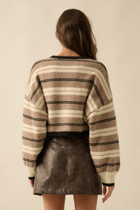 Parallel Lives Striped Knit Drop-Shoulder Sweater - ShopPromesa