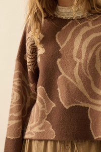 Smell the Roses Floral Jacquard-Knit Sweater - ShopPromesa