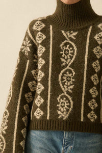 First Frost Mock-Neck Nordic-Knit Sweater - ShopPromesa