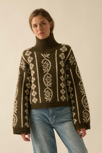First Frost Mock-Neck Nordic-Knit Sweater - ShopPromesa